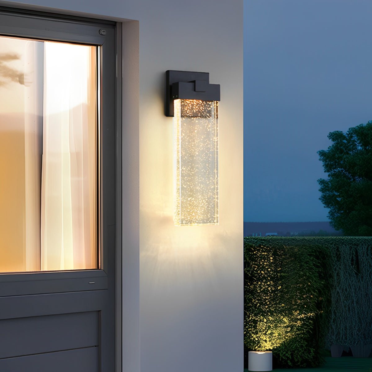 Zewnętrzny kinkiet LED kryształowy, aluminiowy, czarny, 10W 18W 24W, IP54, na elewację, przy drzwi wejściowe, do ogrodu i willi, nowoczesna lampa zewnętrzna | Sansoti