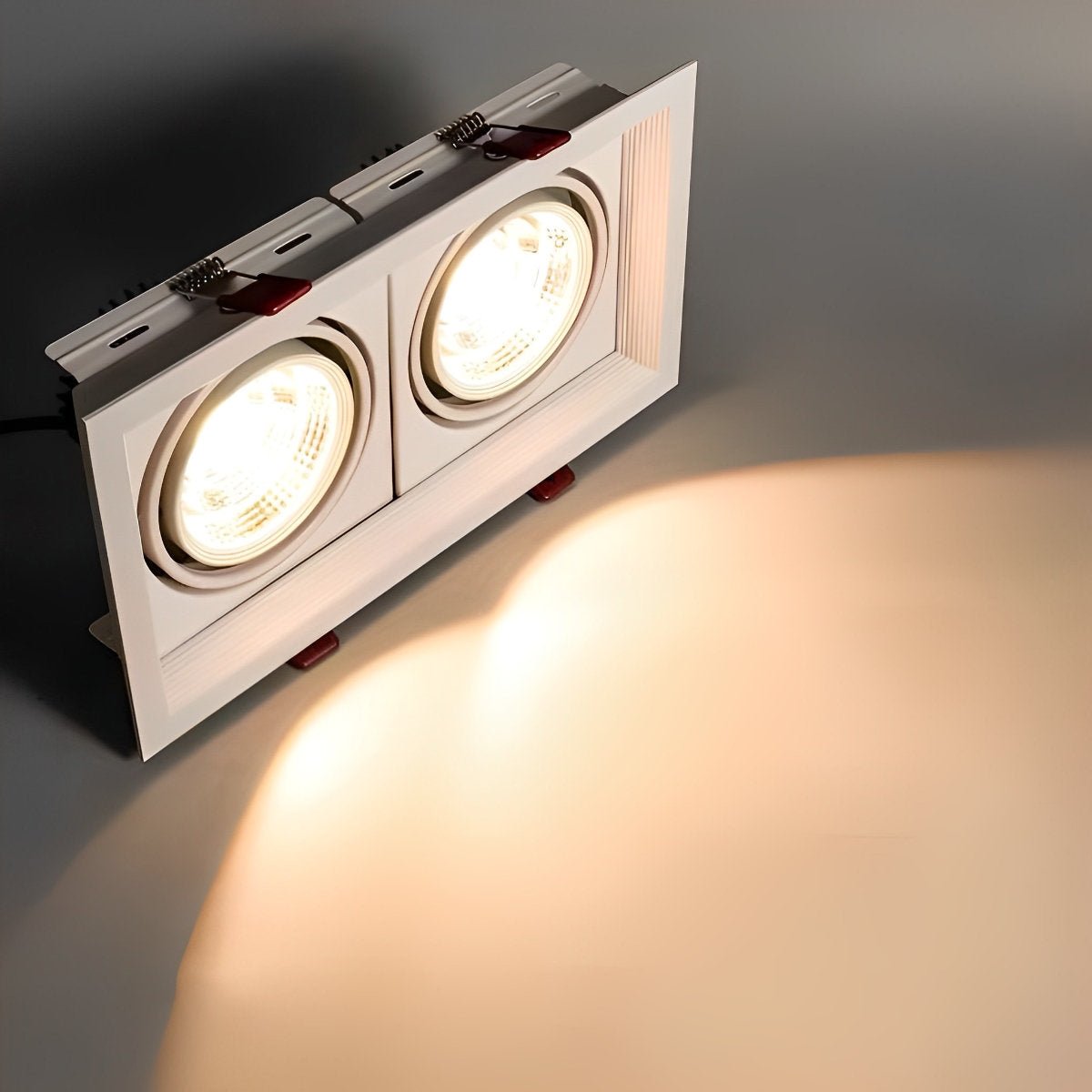 Einbaustrahler Doppel LED Aluminium Weiß 24W Decke Wohnzimmer Küche Geschäft Verstellbar Downlight Einbauleuchte Modern | Sansoti