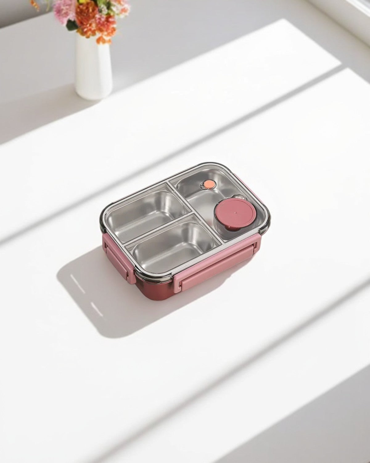 Insulated Lunchbox with Compartments - Warm Box for On the Go Green Red Blue 2 or 3 Compartments - Premium Meal Container Work School Picnic | Sansoti
