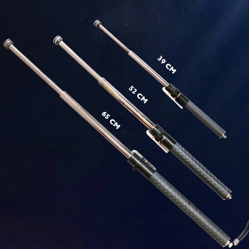 Retractable Walking Cane with Automatic Mechanism Non-Slip Grip Durable Alloy 39-65cm Adjustable | Sansoti