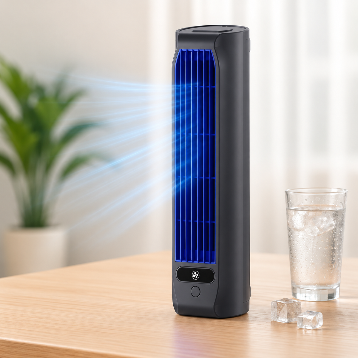 Compact Wall Fan with Cooling Function 2000mAh Rechargeable Bladeless Design for Home, Office and Bedroom | Sansoti