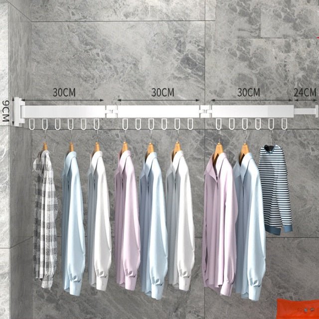 Foldable Wall-Mounted Drying Rack 360° Rotating Laundry Towels Bathroom Utility Room Balcony Space-Saving | Sansoti