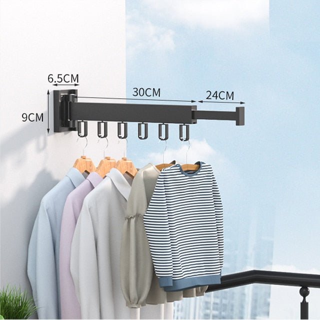 Foldable Wall-Mounted Drying Rack 360° Rotating Laundry Towels Bathroom Utility Room Balcony Space-Saving | Sansoti