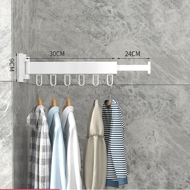 Foldable Wall-Mounted Drying Rack 360° Rotating Laundry Towels Bathroom Utility Room Balcony Space-Saving | Sansoti