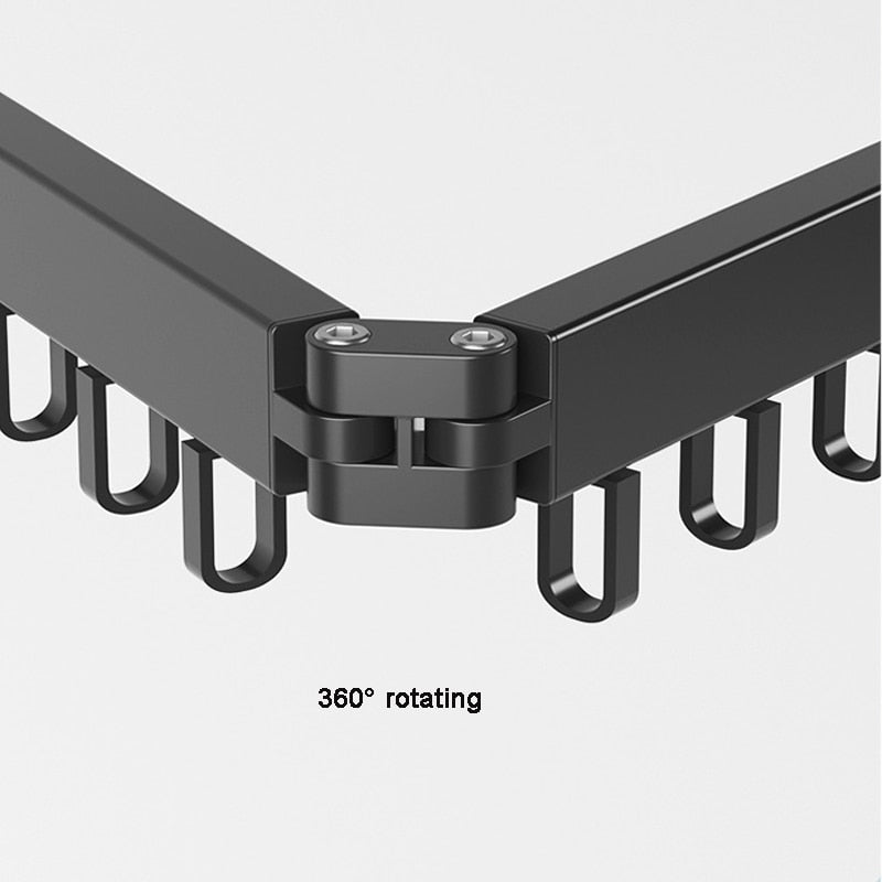 Retractable Drying Rack – Foldable Wall-Mounted Clothesline with Adjustable Rods | Sansoti