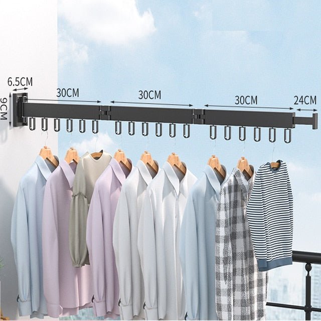 Foldable Wall-Mounted Drying Rack 360° Rotating Laundry Towels Bathroom Utility Room Balcony Space-Saving | Sansoti