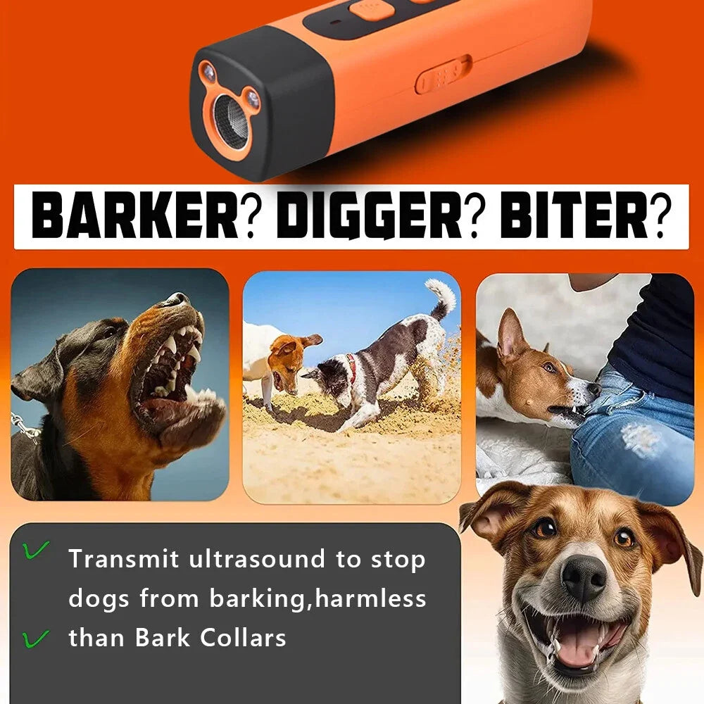Ultrasonic Dog Trainer with 3 Modes for Positive Barking Behavior Control USB Rechargeable Anti-Bark Device | Sansoti
