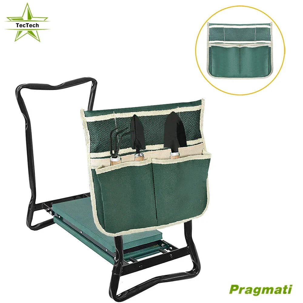 Foldable Garden Bench with Kneeling Cushion and Back Support for Comfortable Gardening Kneeling Weeding Garden Maintenance | Sansoti