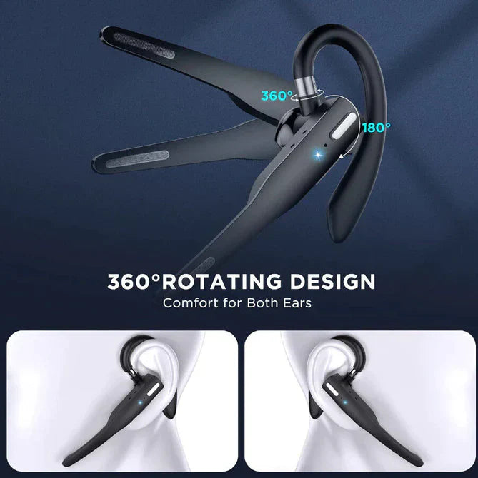 Casque Bluetooth sans fil avec double microphone et réduction du bruit pour le télétravail, les déplacements et les appels mains libres | Sansoti