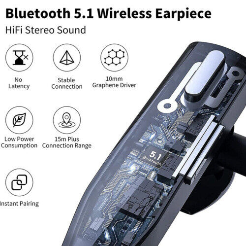 Bluetooth Headset 5.1 Wireless Noise Cancelling 25 Hours Calling Handsfree Microphone | Sansoti