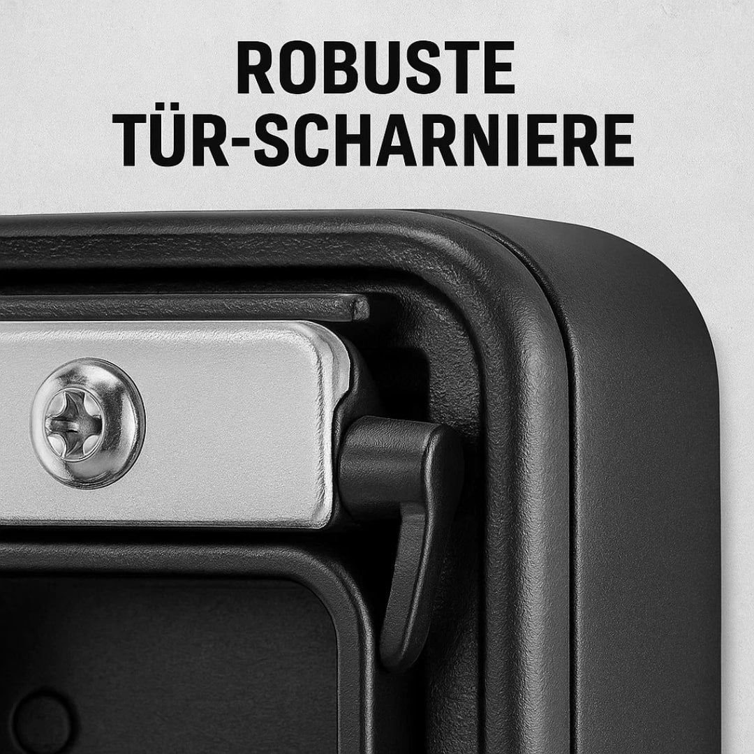 Key Box with Combination Lock, Freely Adjustable Code, Zinc Alloy, Black, 15 x 11 x 9 cm, 0,6 kg, Indoor and Outdoor | Sansoti