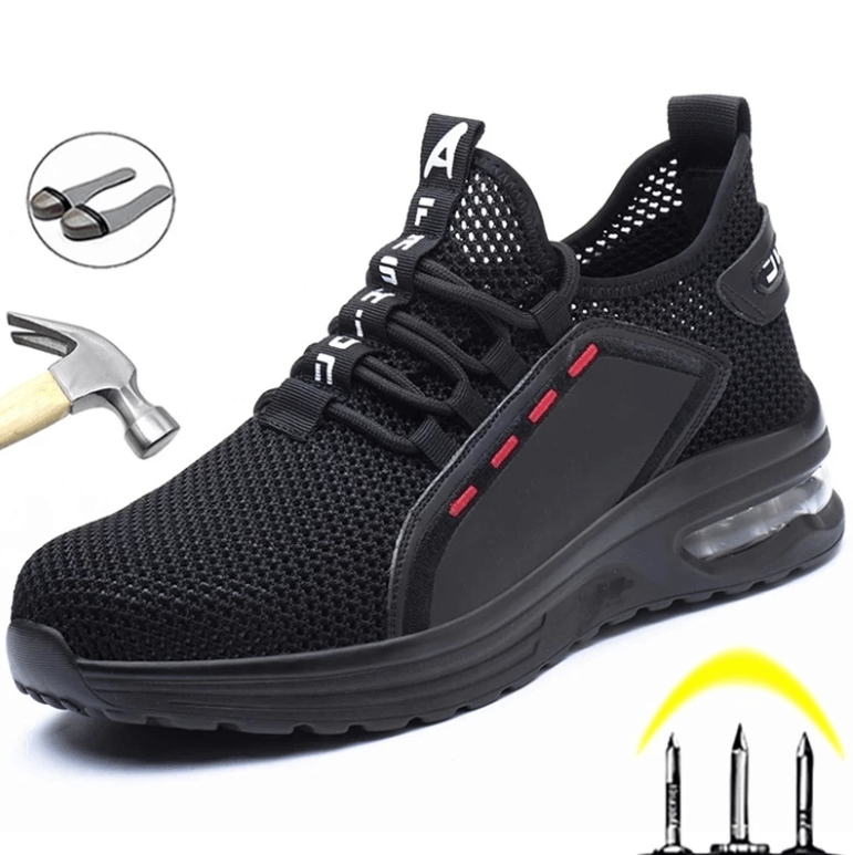 Sicherheitsschuhe mit Stahlkappe für Herren, Arbeitsschuhe S3, rutschfest, atmungsaktives Mesh, sportliches Design | Sansoti