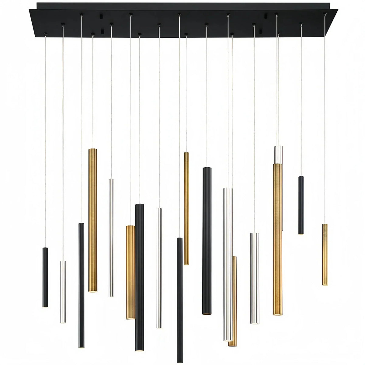 Modern Linear Pendant Light with Adjustable Aluminum Tubes and LED Spot Lighting for Kitchen Island Dining Room | Sansoti
