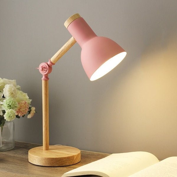 Wooden LED Desk Lamp 45 cm Adjustable Three-Color Light Warm Cool White Minimalist Design Home Office Reading Lamp | Sansoti