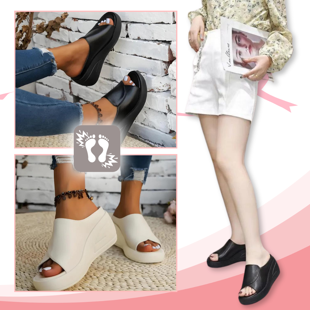 Orthopädische Damen Keilabsatz-Sandalen mit Stoßdämpfung und Fußgewölbestütze Komfortables Sommerschuhwerk | Sansoti