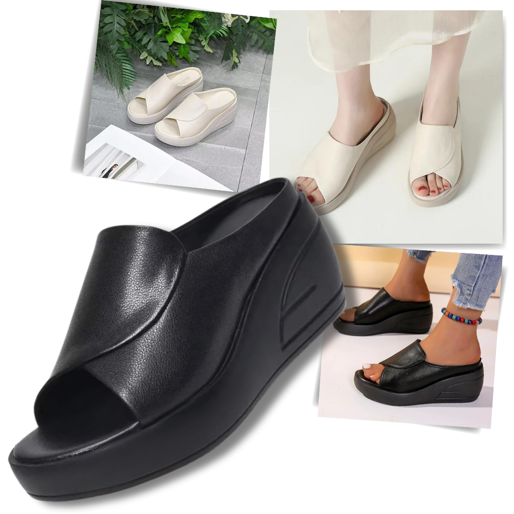 Orthopädische Damen Keilabsatz-Sandalen mit Stoßdämpfung und Fußgewölbestütze Komfortables Sommerschuhwerk | Sansoti