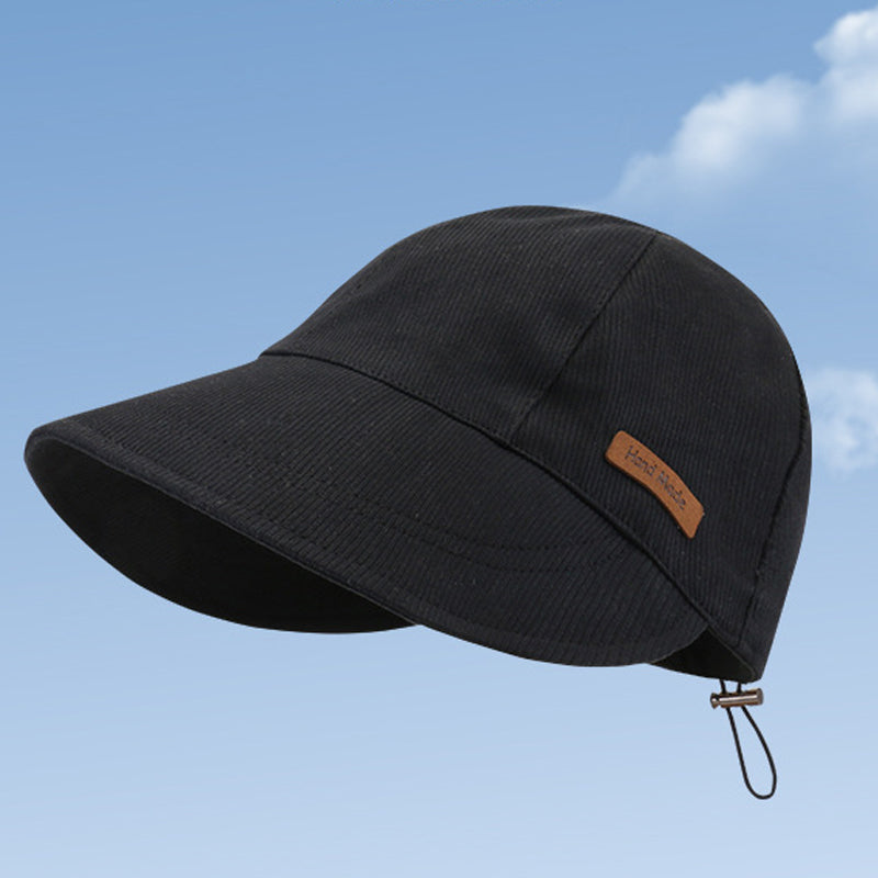 Adjustable Women’s Sun Hat Cotton UV-Protective Breathable Foldable Beach Outdoor Summer Hat Black Travel | Sansoti