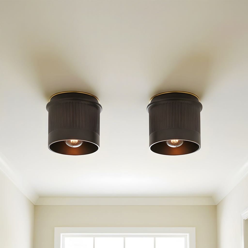 Vintage Schwarze Metall-Industriedeckenlampe Rustikales Design – Aufbaumontage für Küche, Schlafzimmer, Flur | Sansoti