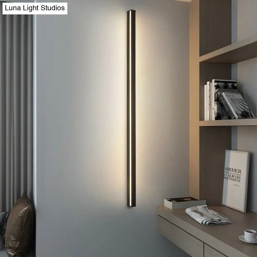 Modern Linear LED Wall Lamp Black – Sleek Wall Mount for Hall & Corridor | Sansoti