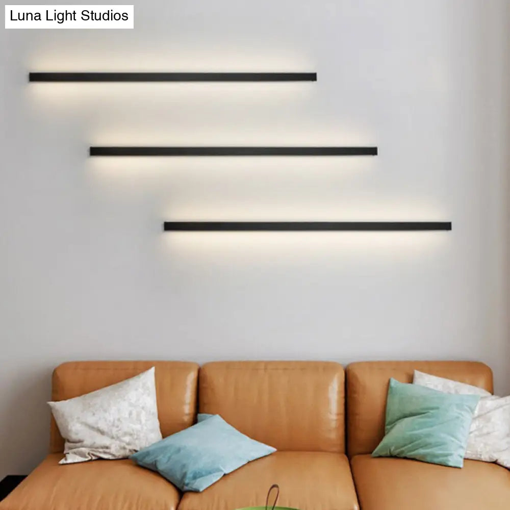 Modern Linear LED Wall Lamp Black – Sleek Wall Mount for Hall & Corridor | Sansoti