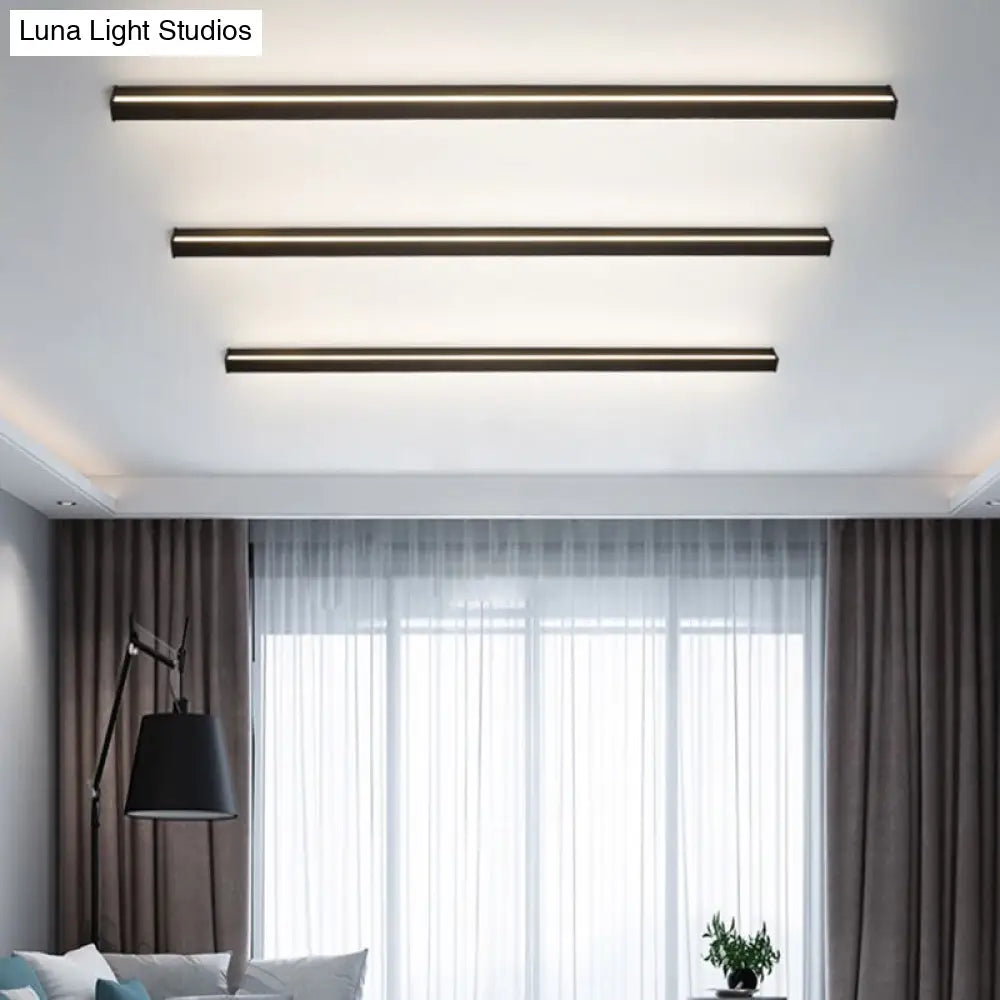 Modern Linear LED Wall Lamp Black – Sleek Wall Mount for Hall & Corridor | Sansoti