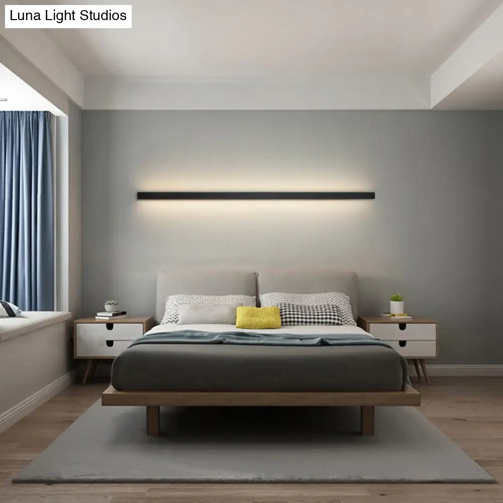 Modern Linear LED Wall Lamp Black – Sleek Wall Mount for Hall & Corridor | Sansoti