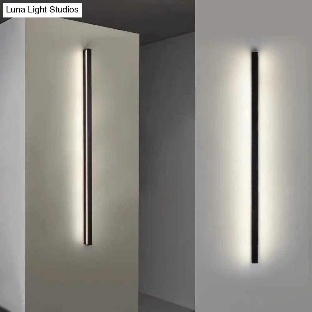 Modern Linear LED Wall Lamp Black – Sleek Wall Mount for Hall & Corridor | Sansoti