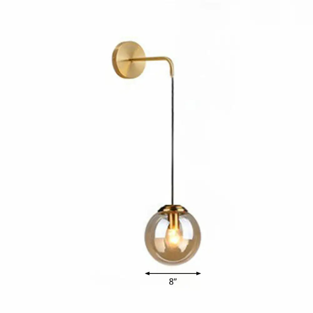 Modern Glass Globe Wall Light Metal E26/E27 Socket Living Room Bedroom Hallway Scandinavian Interior Design | Sansoti