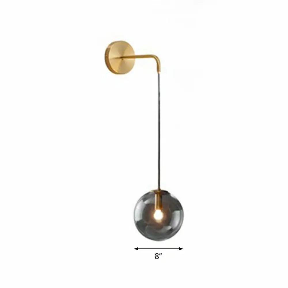 Modern Glass Globe Wall Light Metal E26/E27 Socket Living Room Bedroom Hallway Scandinavian Interior Design | Sansoti