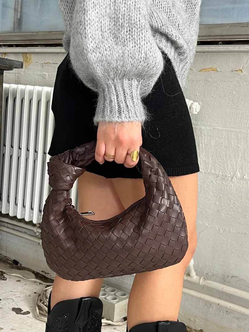 Gevlochten Mini Handtas Rotan met Schouderriem Compact Formaat Dames Accessoire voor Uitjes Vakantie | Sansoti
