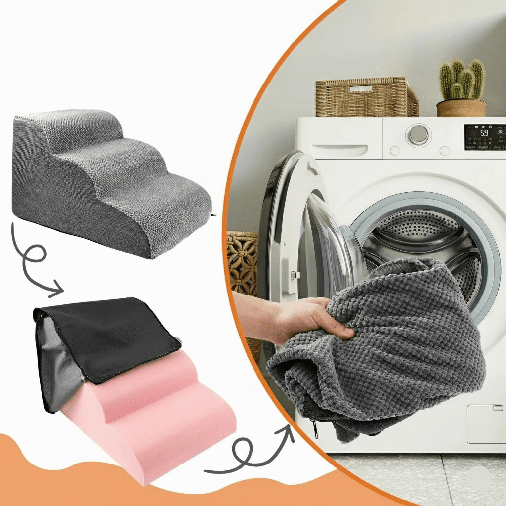 Trapje voor Hond en Kat Ananasfluweel Antislip 2 of 3 Treden Zachte Klim naar Bed Bank Huisdier Opstap | Sansoti
