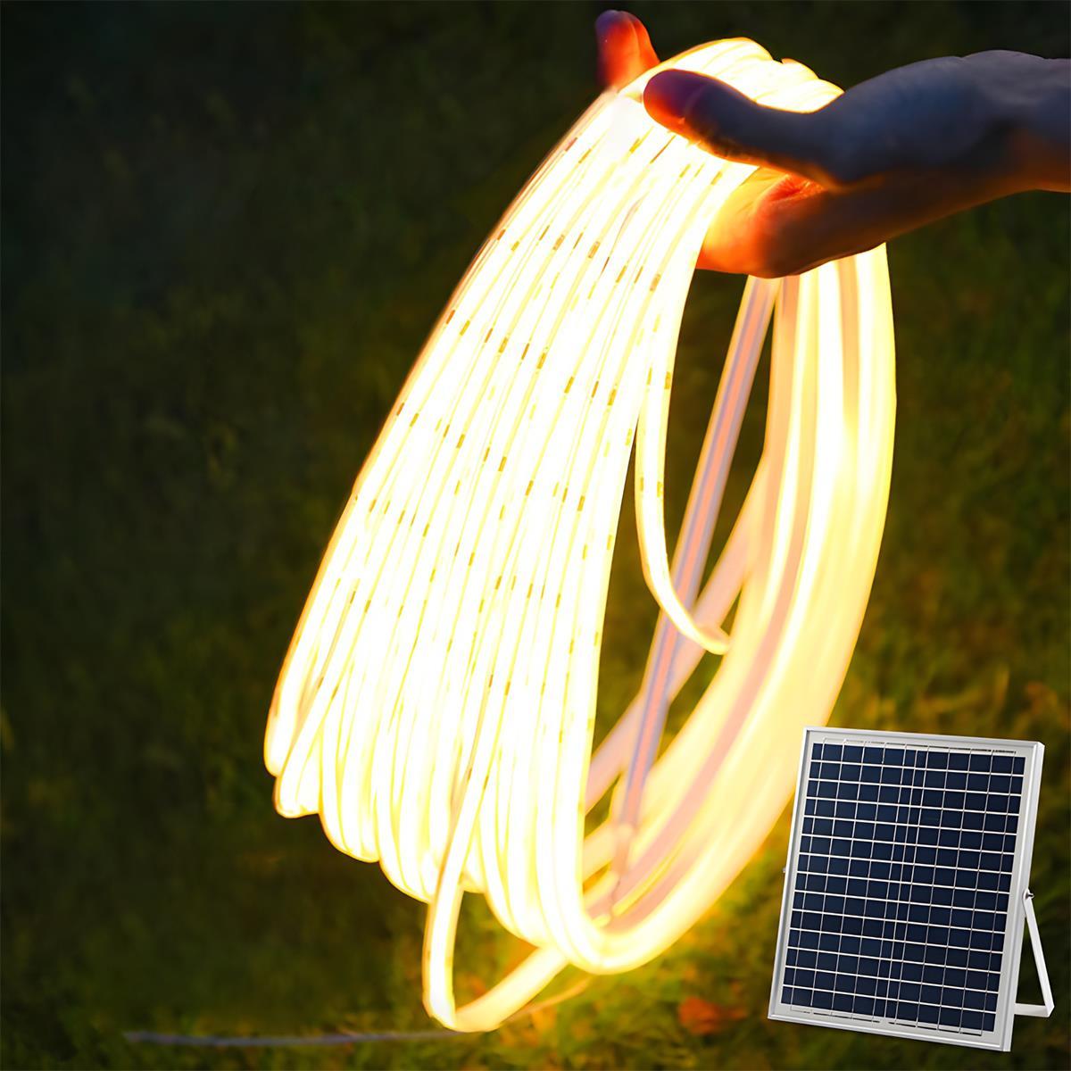 LED Streifen Außen Solar 5W Warmweiß IP65 Garten Treppe Terrasse Einbau Lichtstreifen Flexibel 3000K Einfahrt Weg Stimmungsbeleuchtung Außen | Sansoti