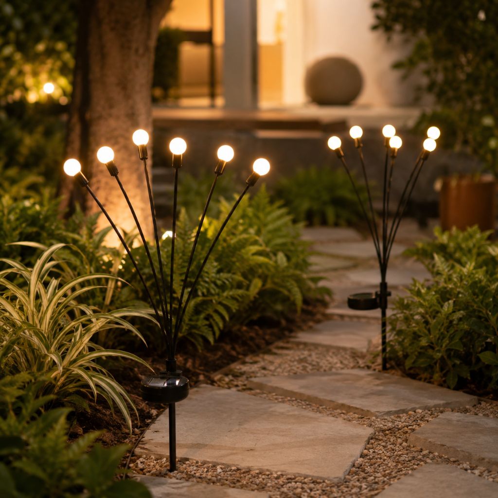 Solar-Powered Garden Lights with Moving LED Branches, IP65 Waterproof, 6–10 LEDs, Firefly Effect, Outdoor | Sansoti