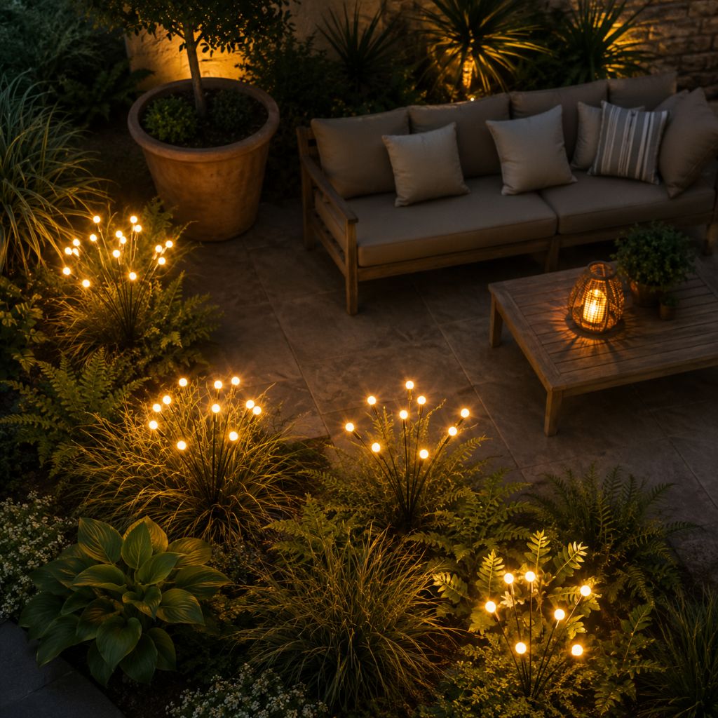 Solar-Powered Garden Lights with Moving LED Branches, IP65 Waterproof, 6–10 LEDs, Firefly Effect, Outdoor | Sansoti