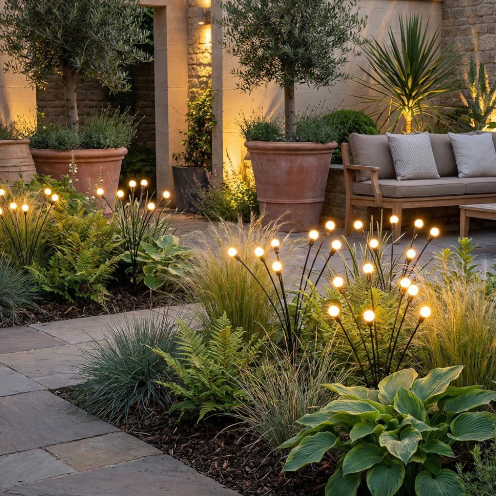 Solar-Powered Garden Lights with Moving LED Branches, IP65 Waterproof, 6–10 LEDs, Firefly Effect, Outdoor | Sansoti