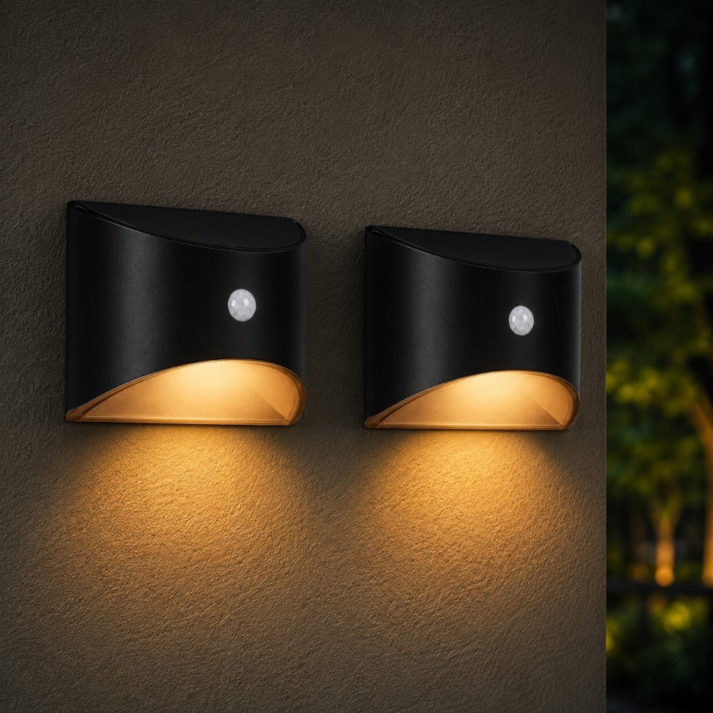 Solar-Powered Outdoor Light with Motion Sensor IP65 Waterproof LED Lighting for Garden, Wall, Pathway, and Driveway | Sansoti