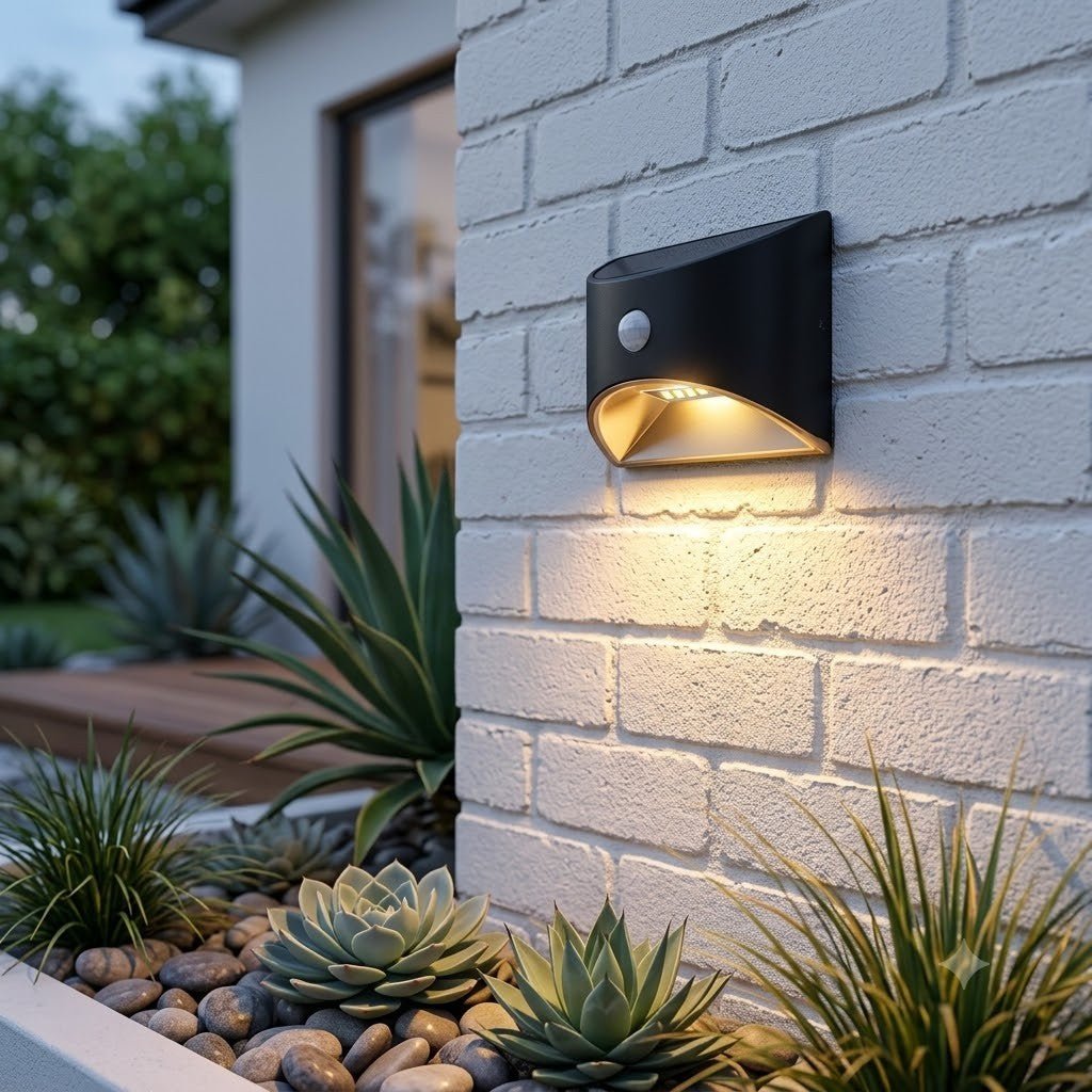 Solar-Powered Outdoor Light with Motion Sensor IP65 Waterproof LED Lighting for Garden, Wall, Pathway, and Driveway | Sansoti
