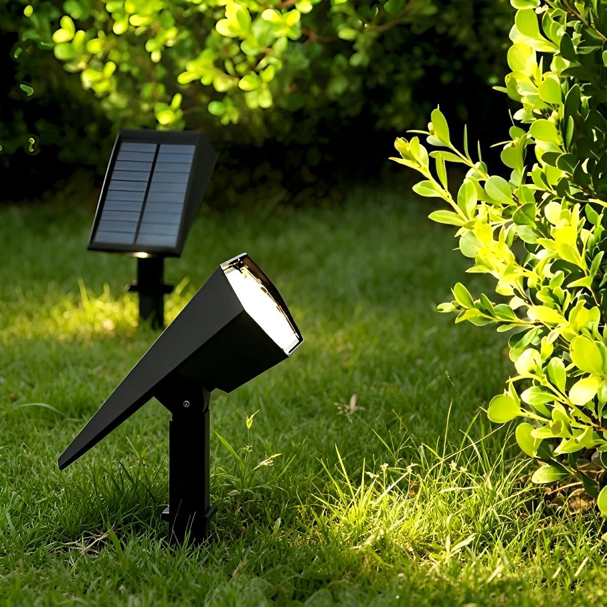 Verstelbare Solar Tuinspot LED IP65 Waterdicht Zwart Warm Wit RGB Buitenverlichting 3m Bereik voor Tuin Terras | Sansoti