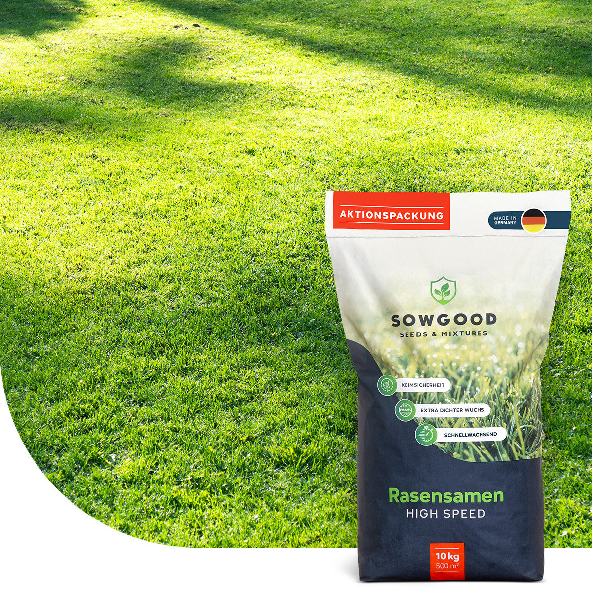 Sowgood Gazon pour ombre et terrains secs 10 kg - 500 m²