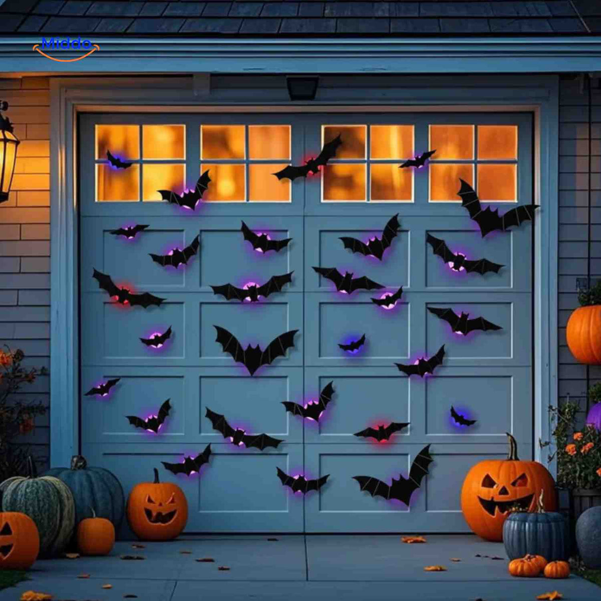 3D LED Dekoracja ścienna Halloween Nietoperze Pająki Duchy Świecąca Dekoracja Ścienna Straszna Dekoracja Imprezowa Przyjazna Dzieciom | Sansoti