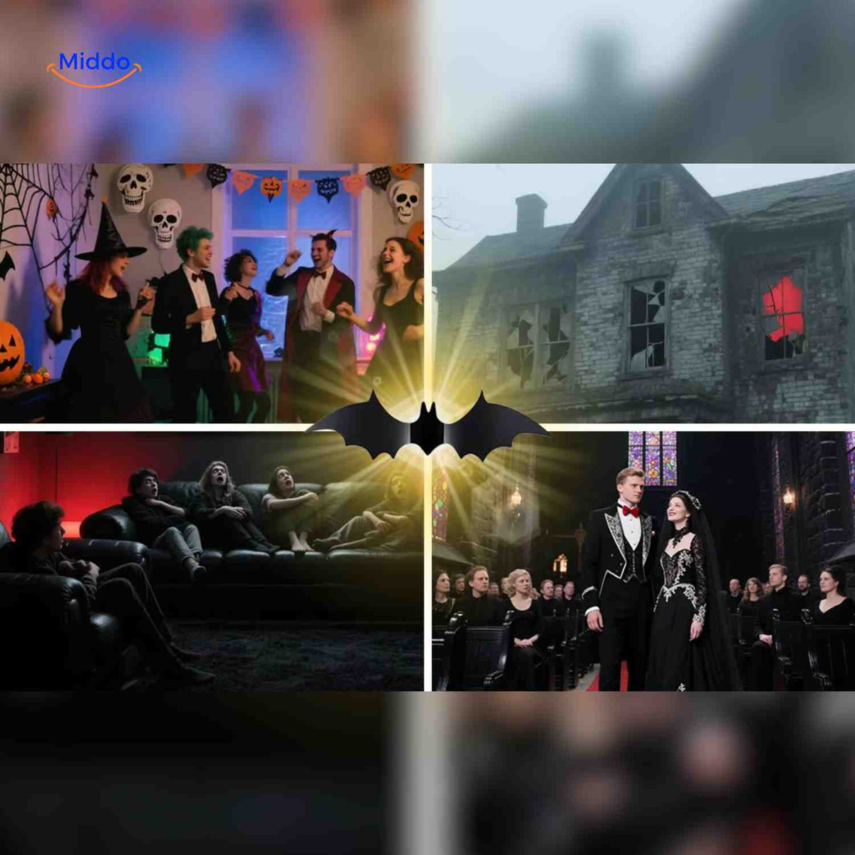 3D LED Dekoracja ścienna Halloween Nietoperze Pająki Duchy Świecąca Dekoracja Ścienna Straszna Dekoracja Imprezowa Przyjazna Dzieciom | Sansoti