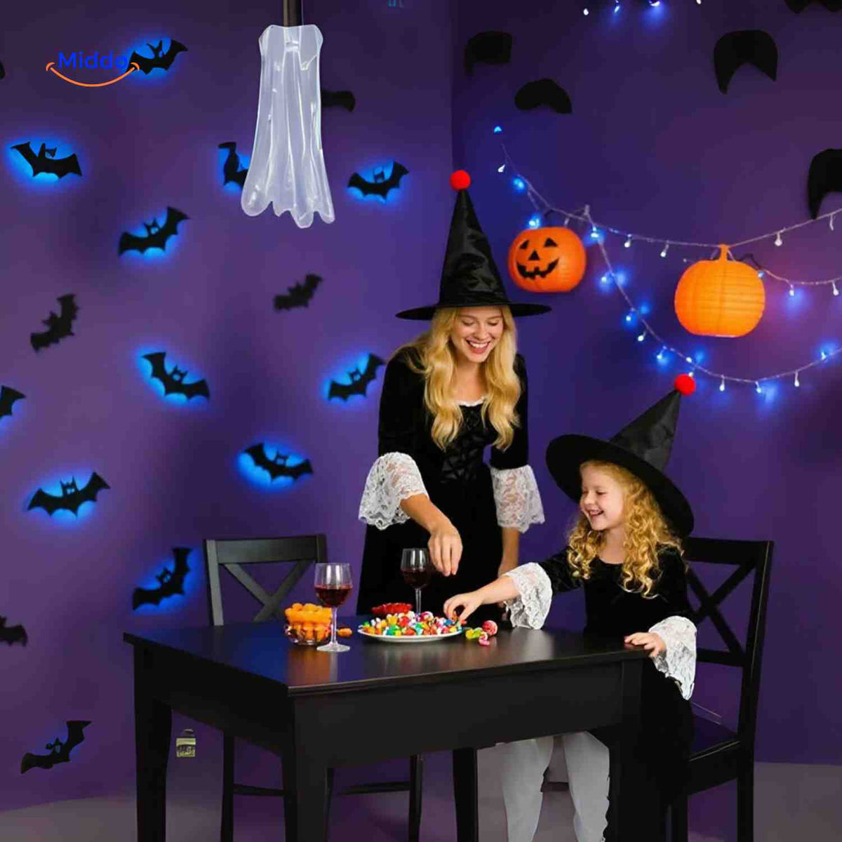 3D LED Dekoracja ścienna Halloween Nietoperze Pająki Duchy Świecąca Dekoracja Ścienna Straszna Dekoracja Imprezowa Przyjazna Dzieciom | Sansoti