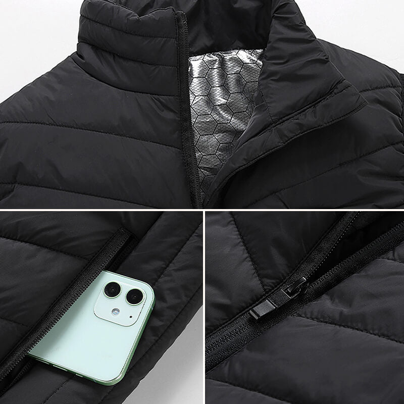 Verwarmbaar Bodywarmer Vest USB Oplaadbaar met Graphene Verwarmingszones Zwart Outdoorkleding voor Winter | Sansoti