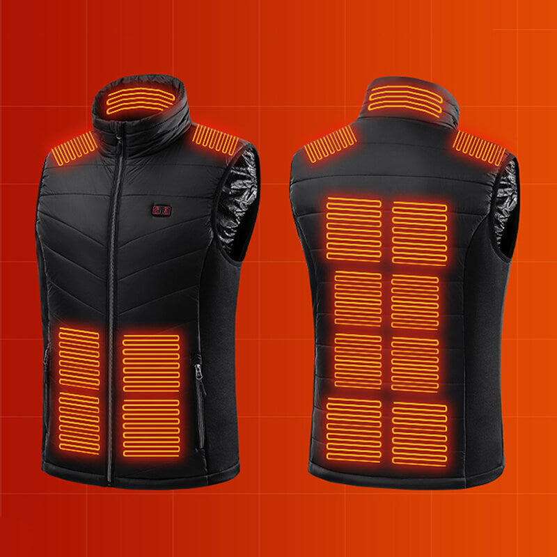 Verwarmbaar Bodywarmer Vest USB Oplaadbaar met Graphene Verwarmingszones Zwart Outdoorkleding voor Winter | Sansoti