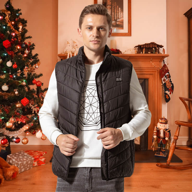 Verwarmbaar Bodywarmer Vest USB Oplaadbaar met Graphene Verwarmingszones Zwart Outdoorkleding voor Winter | Sansoti