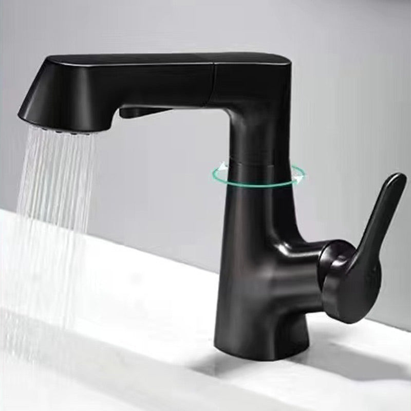 Robinet de lavabo avec douchette extractible Rotation 360° Chrome Noir | Sansoti