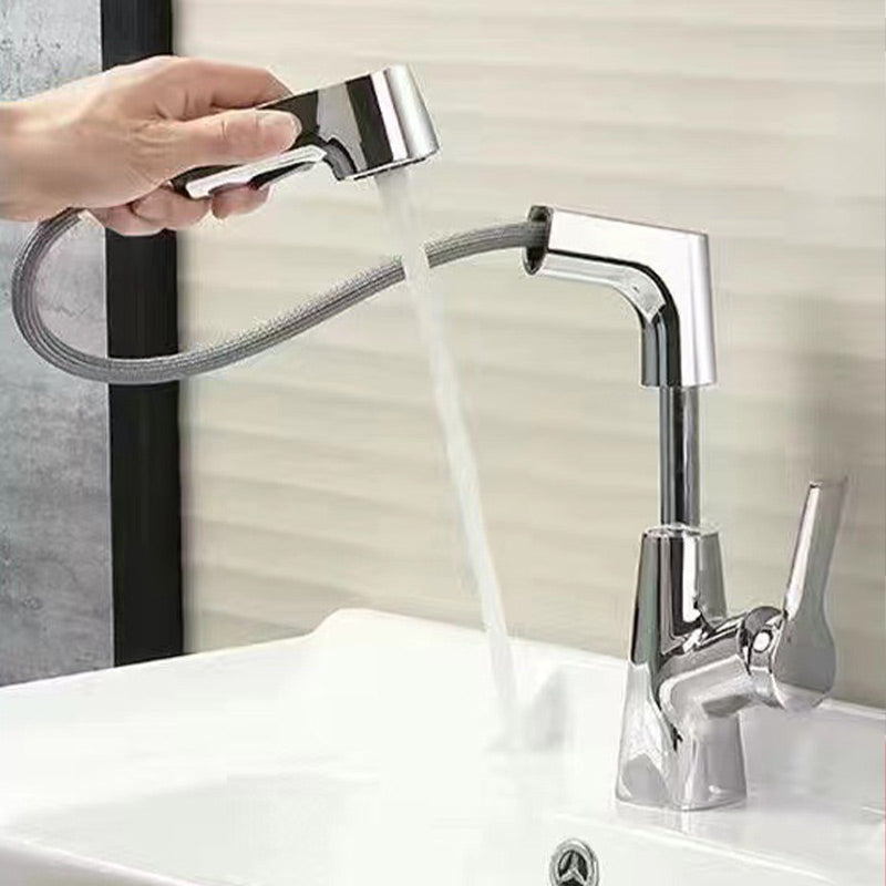 Robinet de lavabo avec douchette extractible Rotation 360° Chrome Noir | Sansoti