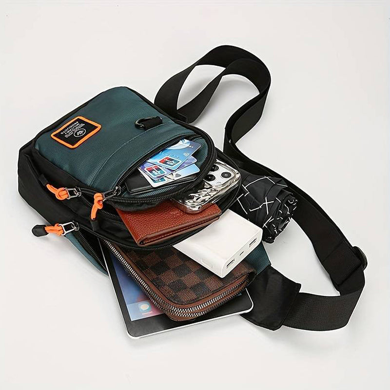 Waterproof Shoulder Bag with Multiple Compartments Headphone Port and Adjustable Strap for Everyday Use | Sansoti