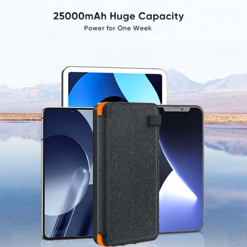 Foldable Solar Power Bank with Solar Panels Waterproof Portable Power Station 10000-25000mAh Outdoor USB Charger Travel Camping Emergency Power | Sansoti