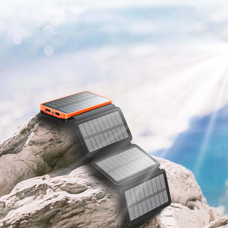 Foldable Solar Power Bank with Solar Panels Waterproof Portable Power Station 10000-25000mAh Outdoor USB Charger Travel Camping Emergency Power | Sansoti